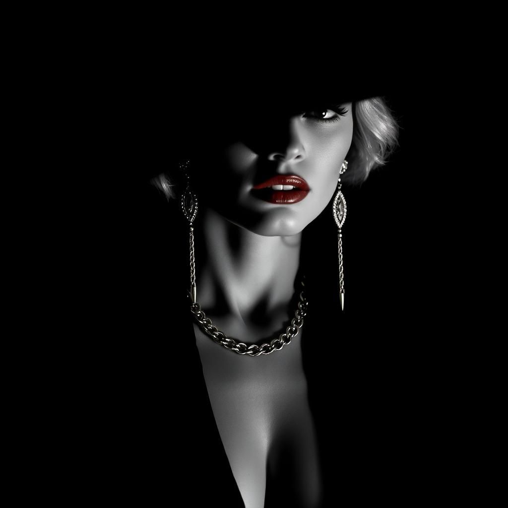 Mysterious Woman in Shadows: A Film Noir Portrait