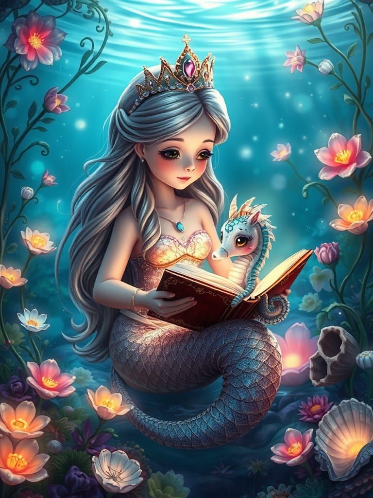 Whimsical Underwater Garden in Vibrant Digital Art