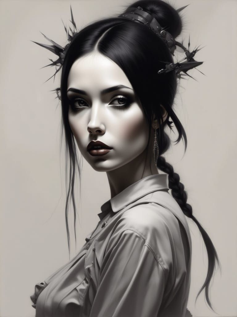 Detailed Portrait of a Young Woman in Soft Studio Lighting