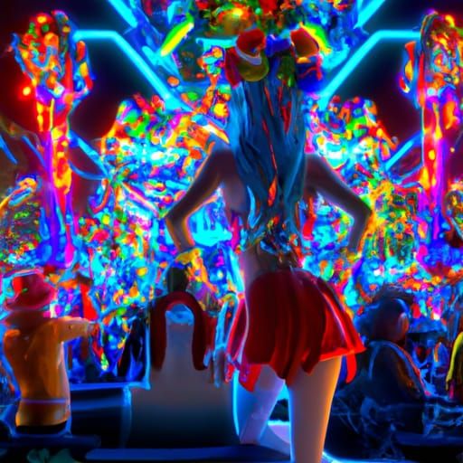 Hyperdetailed Rave Girl in Dark Fantasy Style