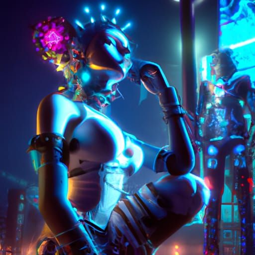 Hyperdetailed Raver Girl in Anime Key Visual Style