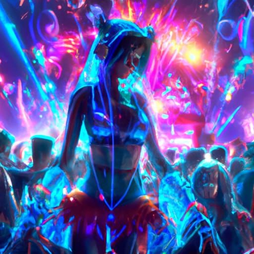 Hyperdetailed Cinematic Raver Girl in Dark Fantasy Style