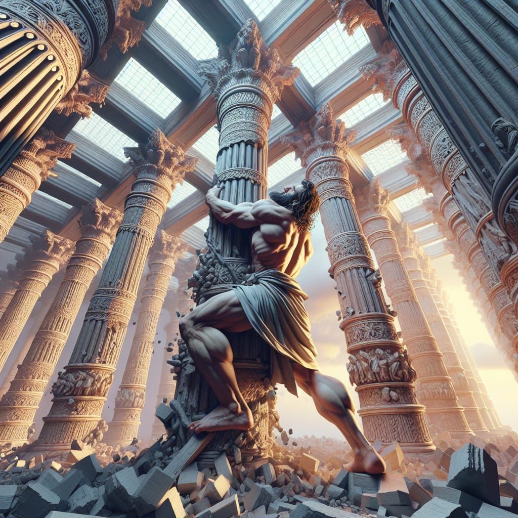 Samson Tearing Down Pillars in High Definition