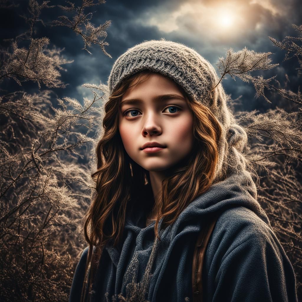 Hyperrealistic Portrait of a Beautiful Teen Girl