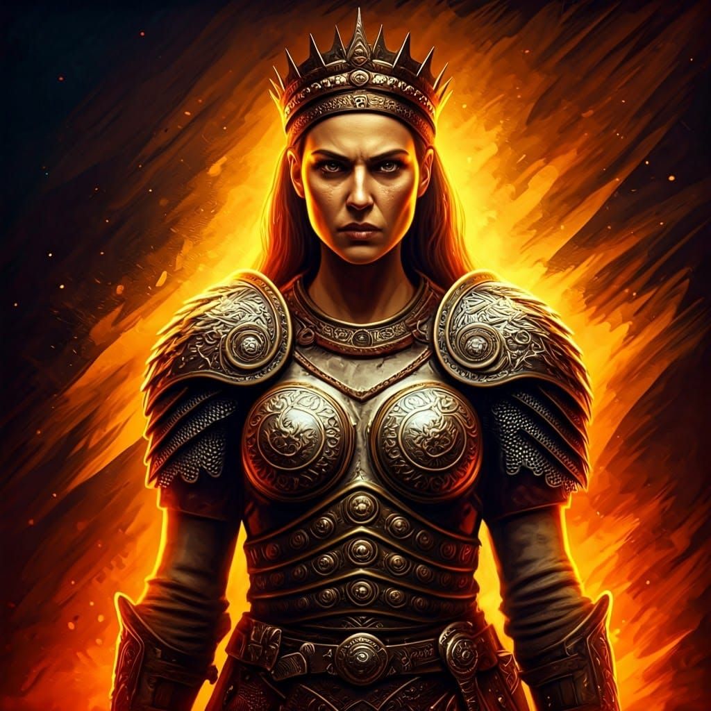 Fierce Celtic Queen Boudica in Graffiti Street Art