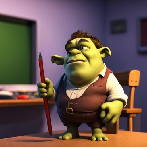 Ogre's First Day: A 3D Digital Art Caricature