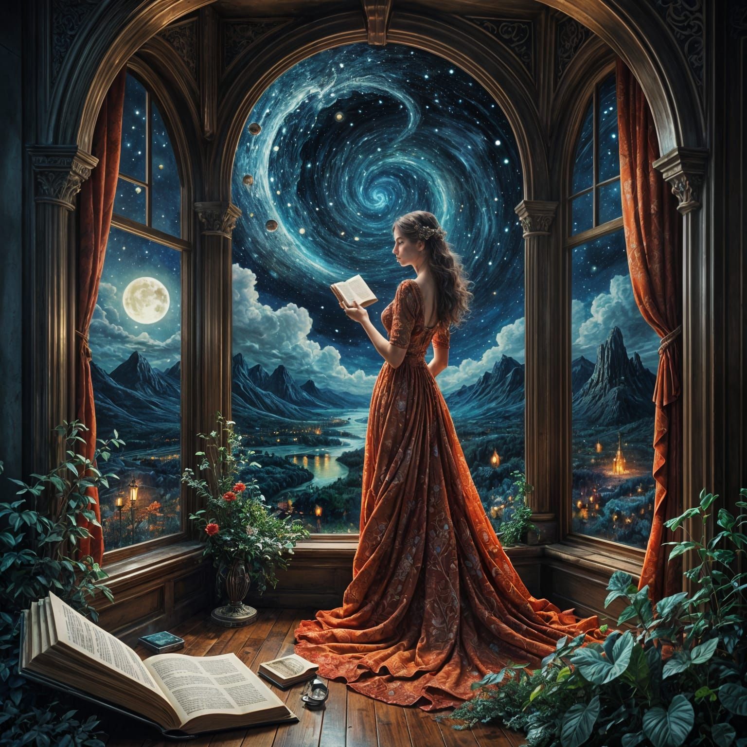 Dreamy Fairytale Landscape with Impasto Elements