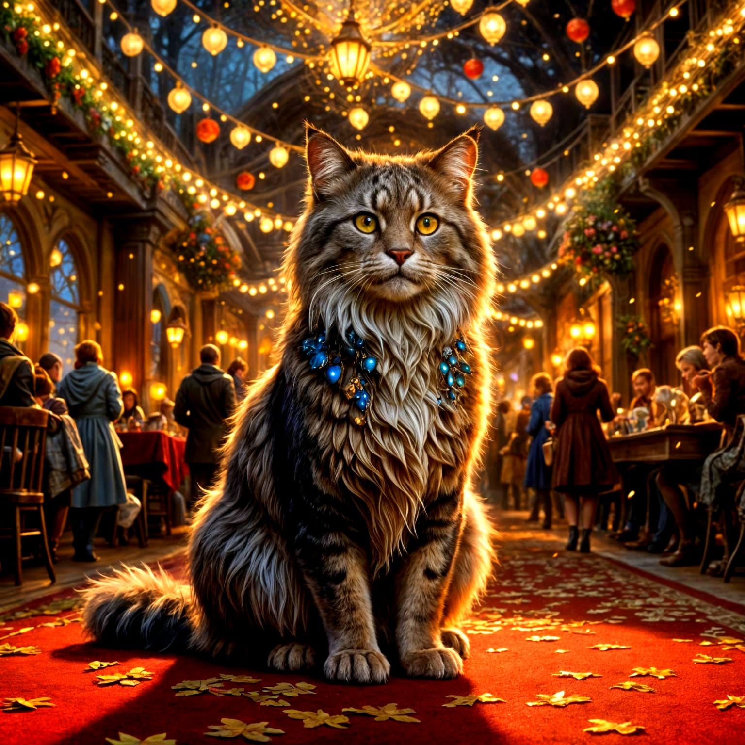 Whimsical Creatures on Enchanted Red Carpet