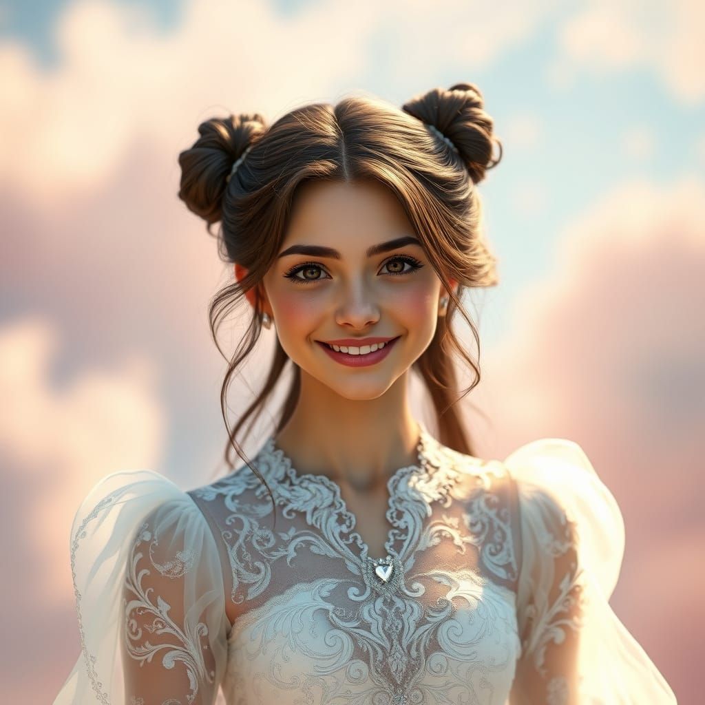 Mystical European Beauty in Ancient-Inspired Gown