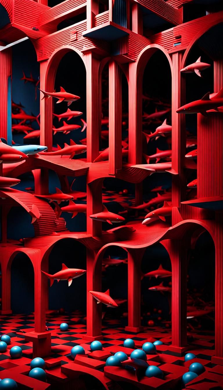 Surreal Optical Illusion: Sharks Transform to Monkeys