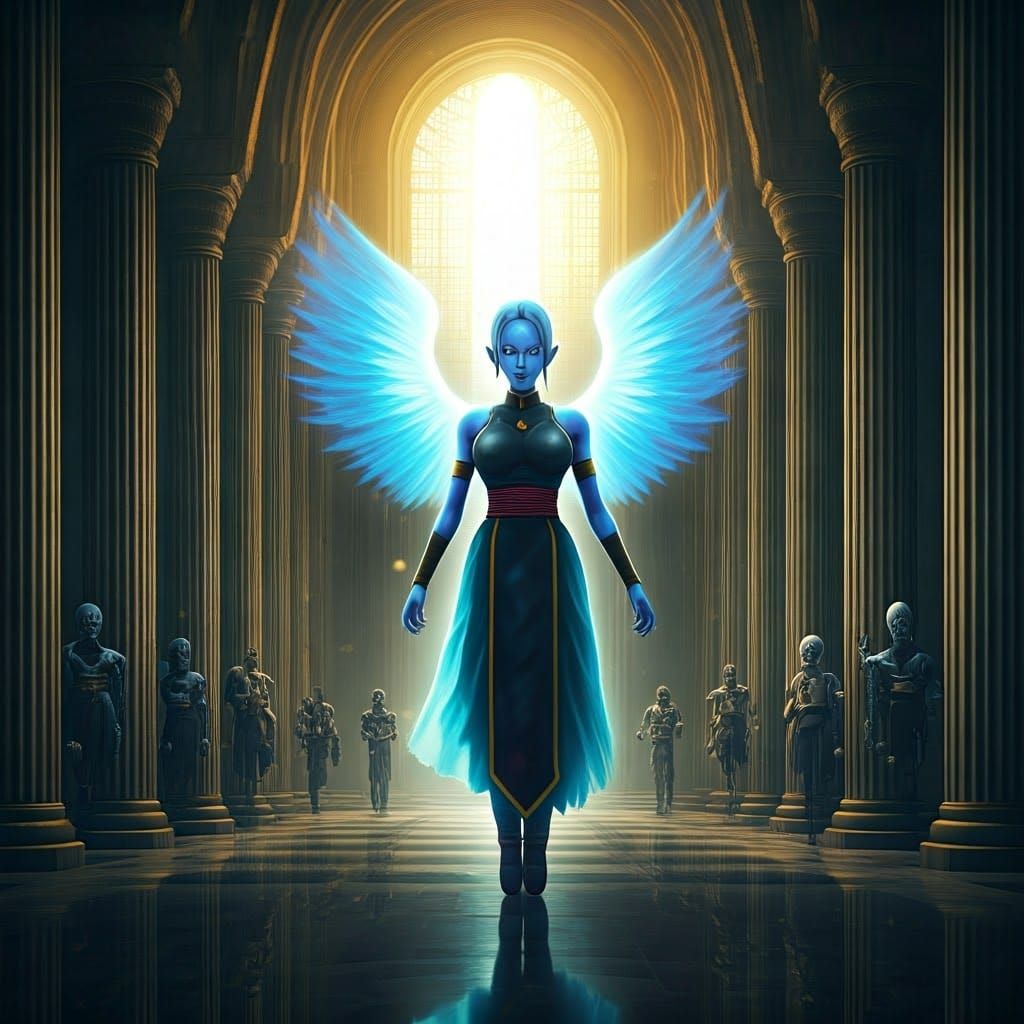 Ethereal Goddess Confronts Celestial Adversary in Epic Surre...