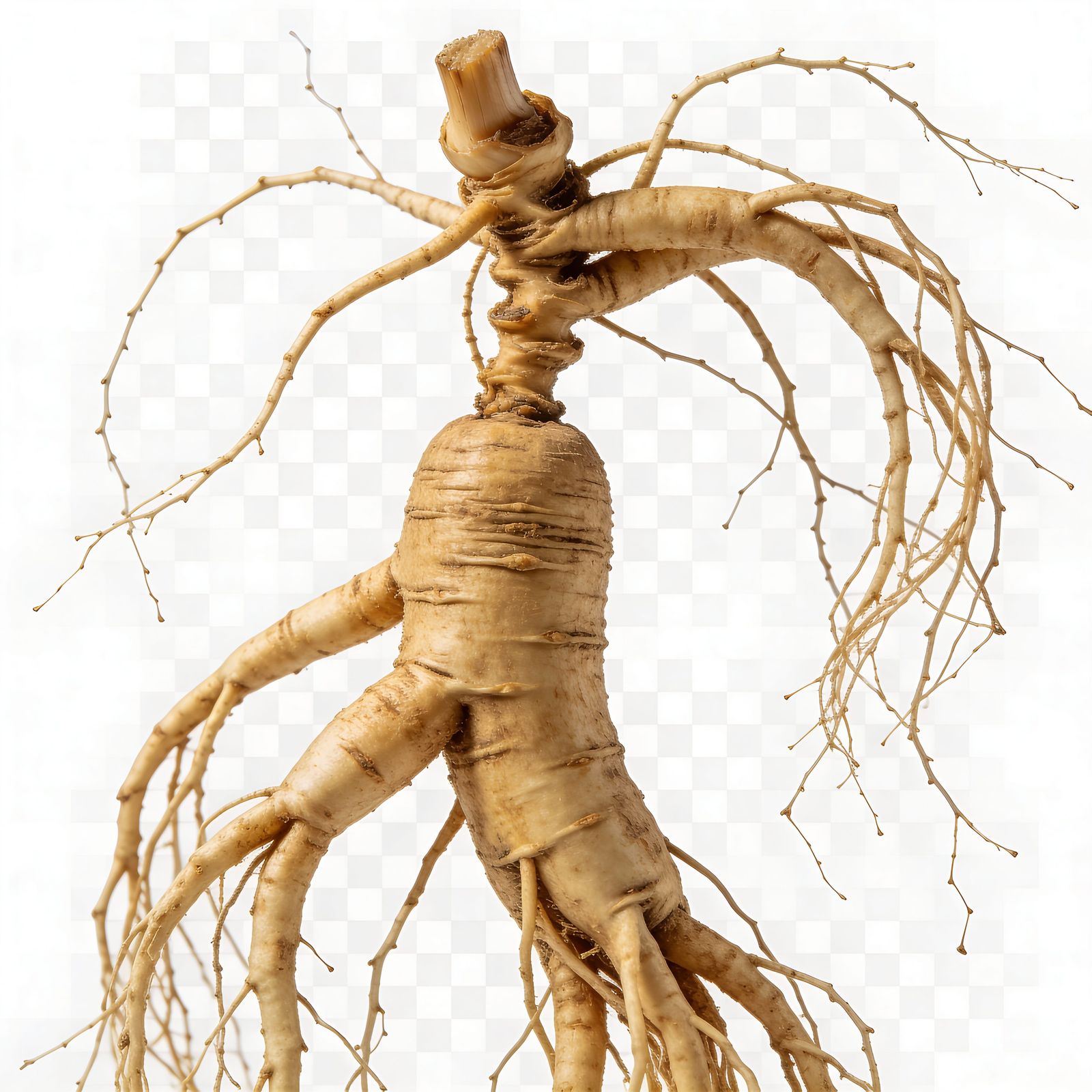 Ultra-Realistic Ginseng Root Studio Photo