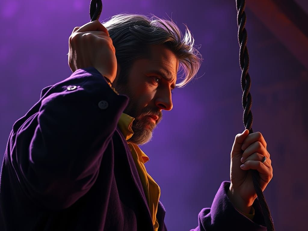 Dramatic Hanging Scene in Dark Fantasy Style