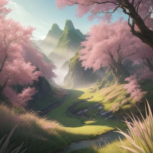 Happy Pink Dragon Flies Over Green Landscape