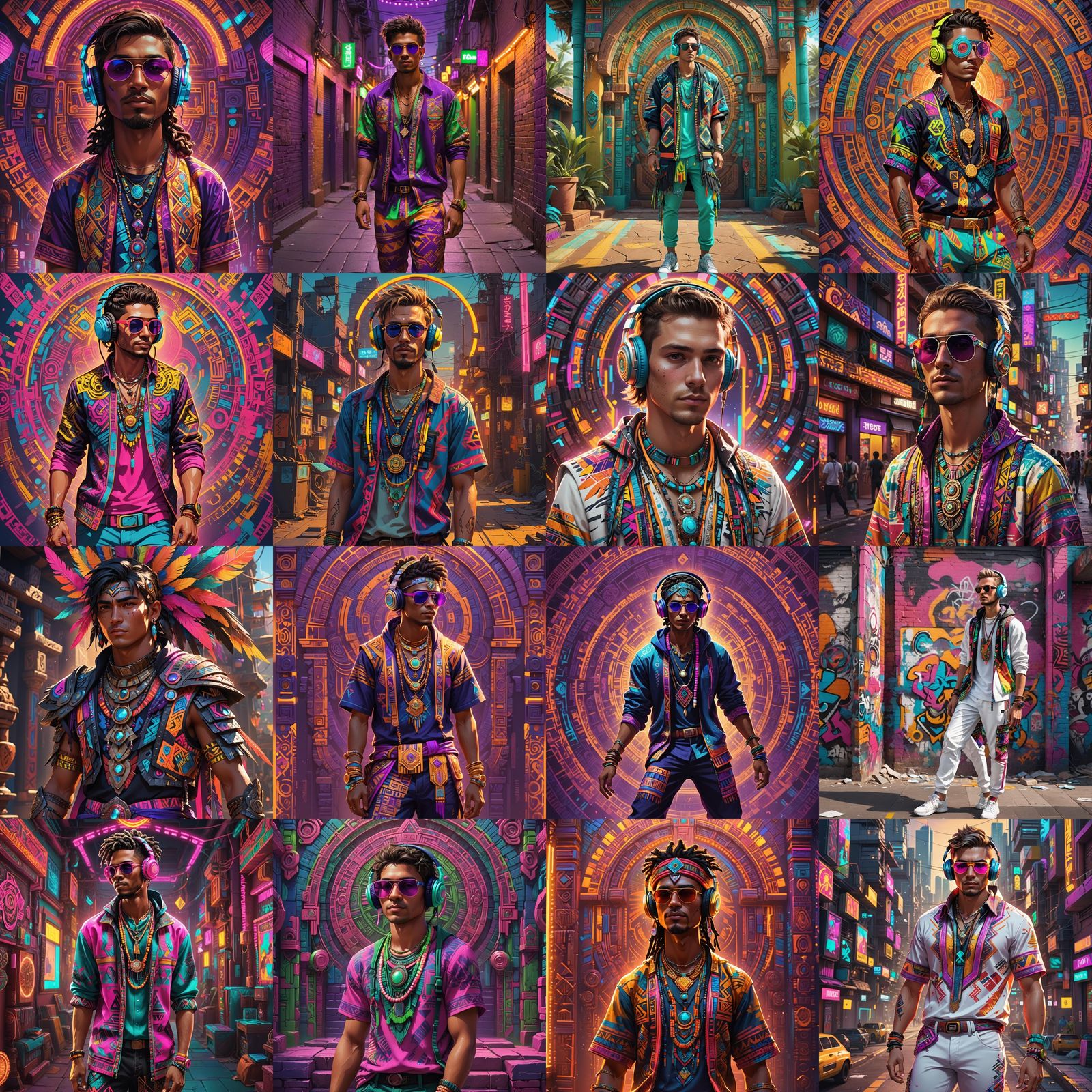 Aztec Inspired Outfit in Detailed Digital Art