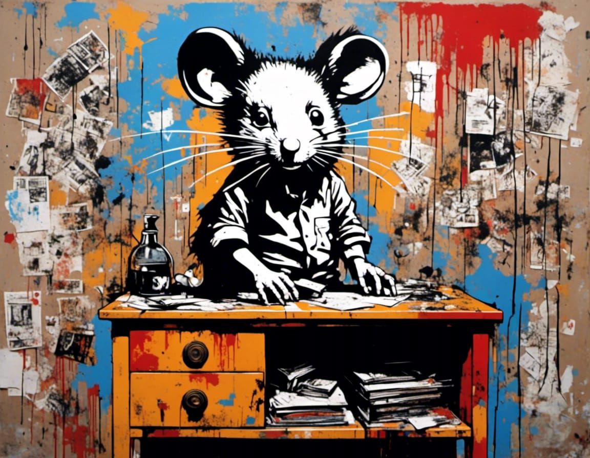 Rats Mural Graffiti Illusion in Neo-Expressionism