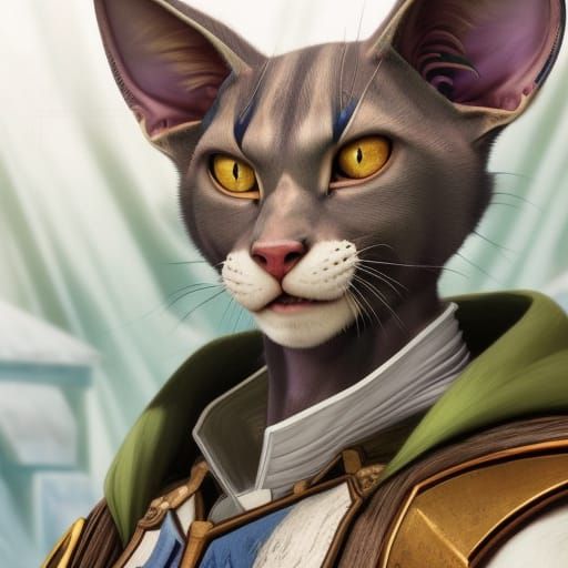 Hyperdetailed Werecat Portrait in Photorealistic Style