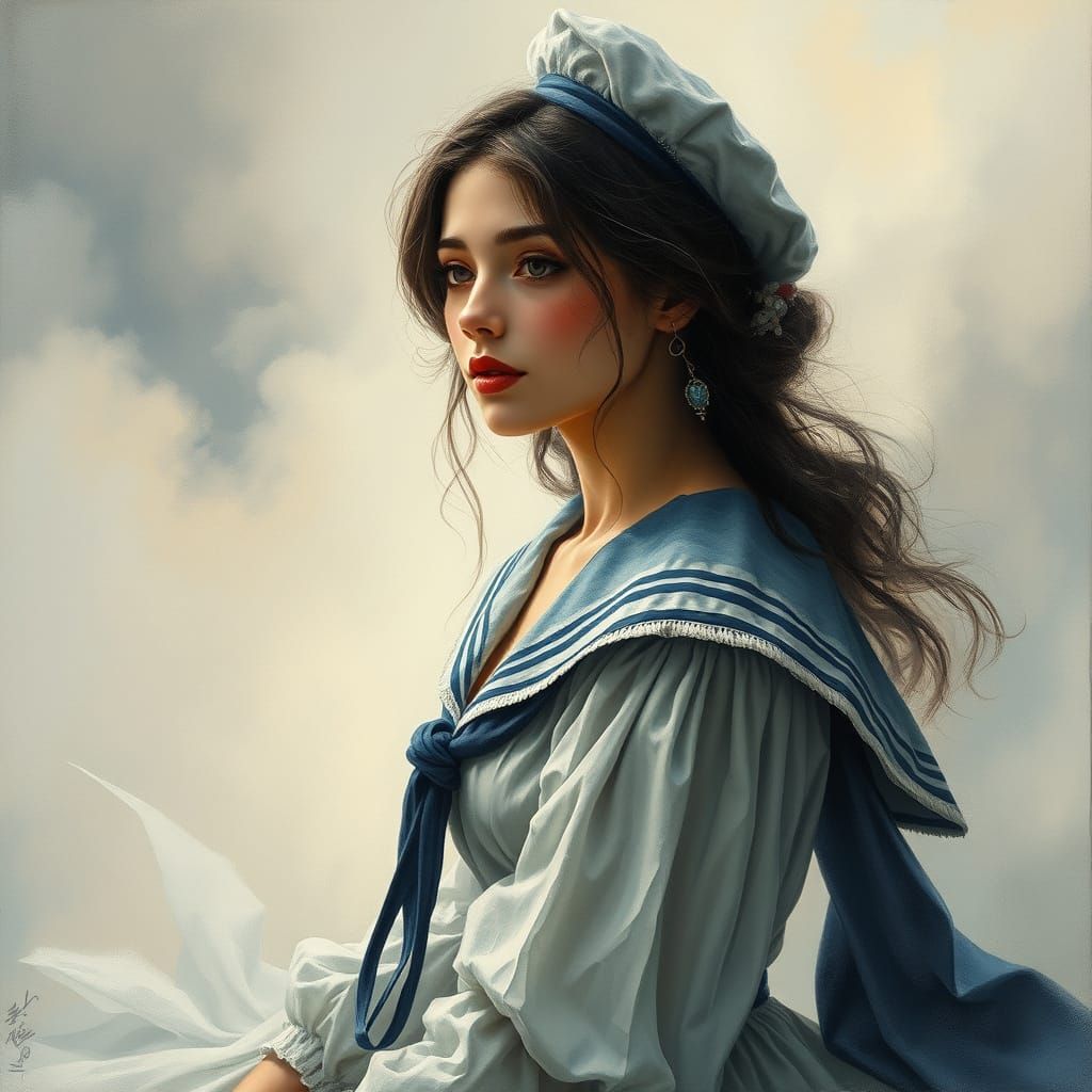 Dreamy Sailor Goddess in Ethereal Fantasy