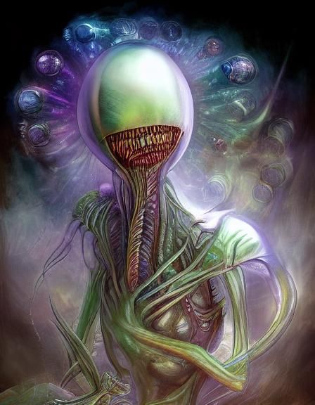 Liquid Fear Alien: Hyperdetailed Digital Art Masterpiece
