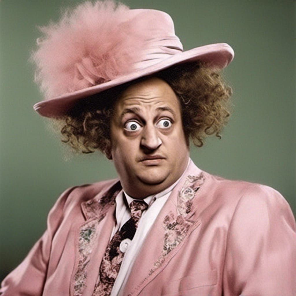Larry Fine as Hideous Fancy Lady, Photorealistic Portrait