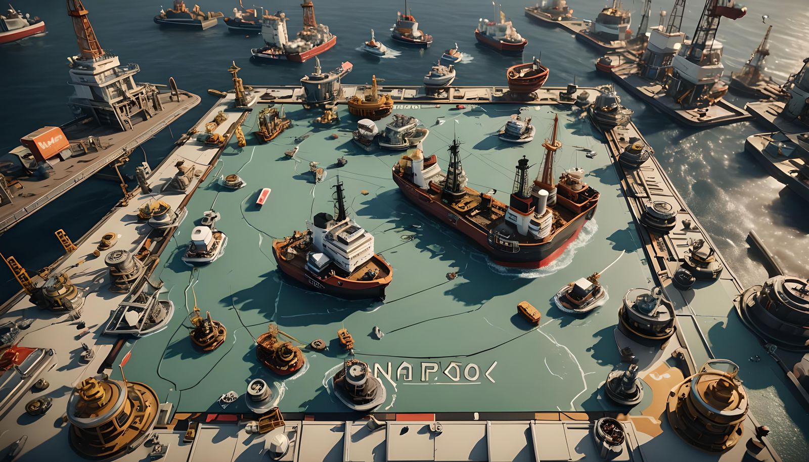 Monopoly Board with Oil Industry in 3D