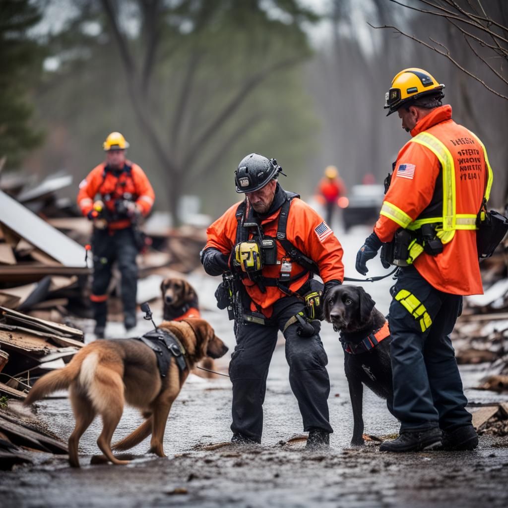 Search and rescue teams on the job