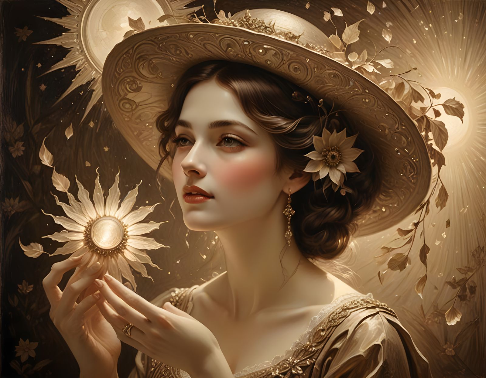 Whimsical Victorian Girl Emits Joy