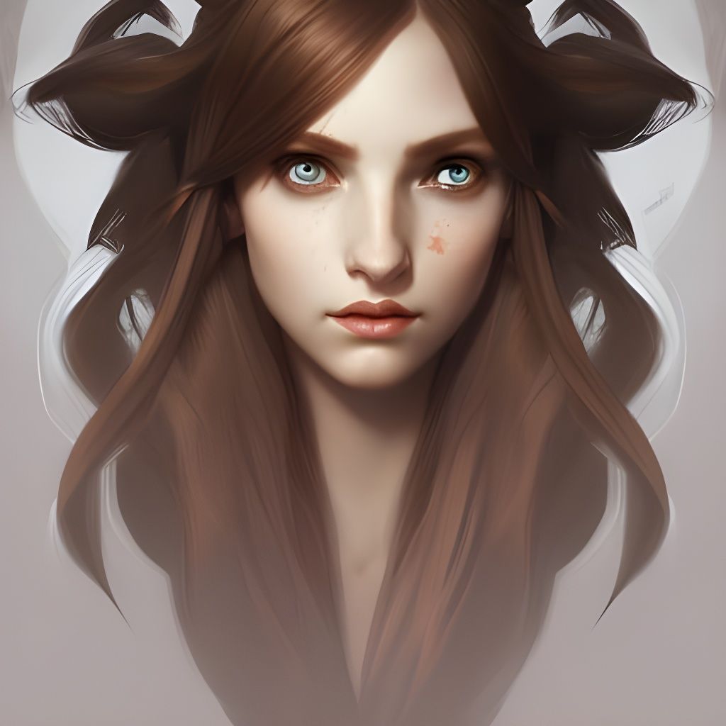 Fantasy Elf Portrait in Art Nouveau Style