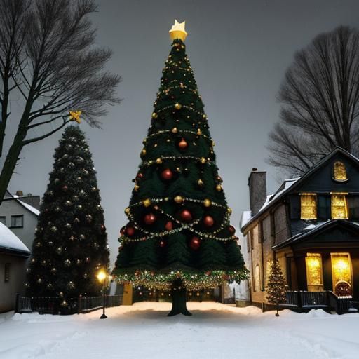 Surreal Melting Christmas Tree Blizzard