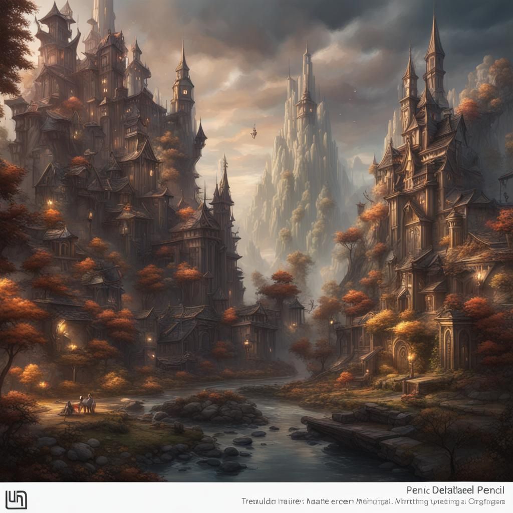 Detailed Pencil Matte Painting in Deep Color