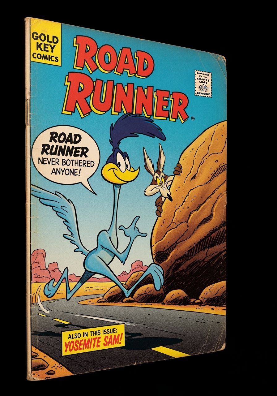 Retro 1970s Gold Key Road Runner Comic Cover