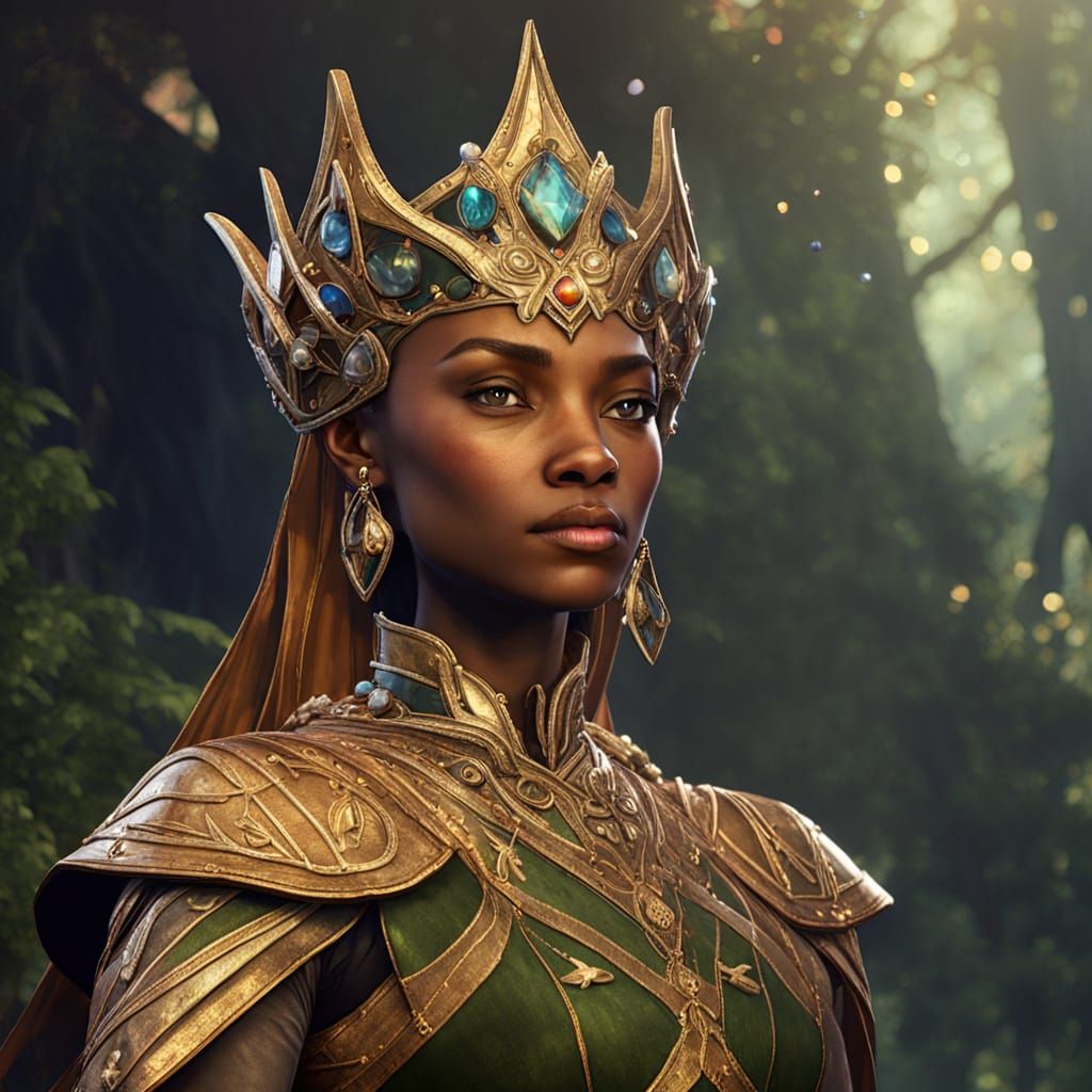 Elven Princess in Enchanted Forest: Fantasy Concept Art