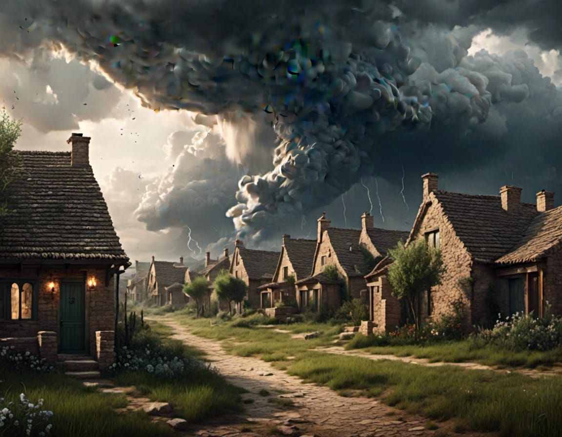 Suburban Street Meets Approaching Thunderstorm