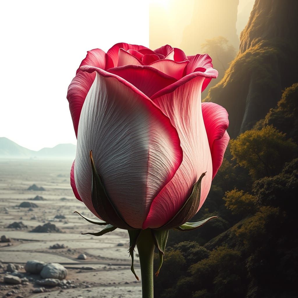 Contrasting Roses in Digital Matte Painting