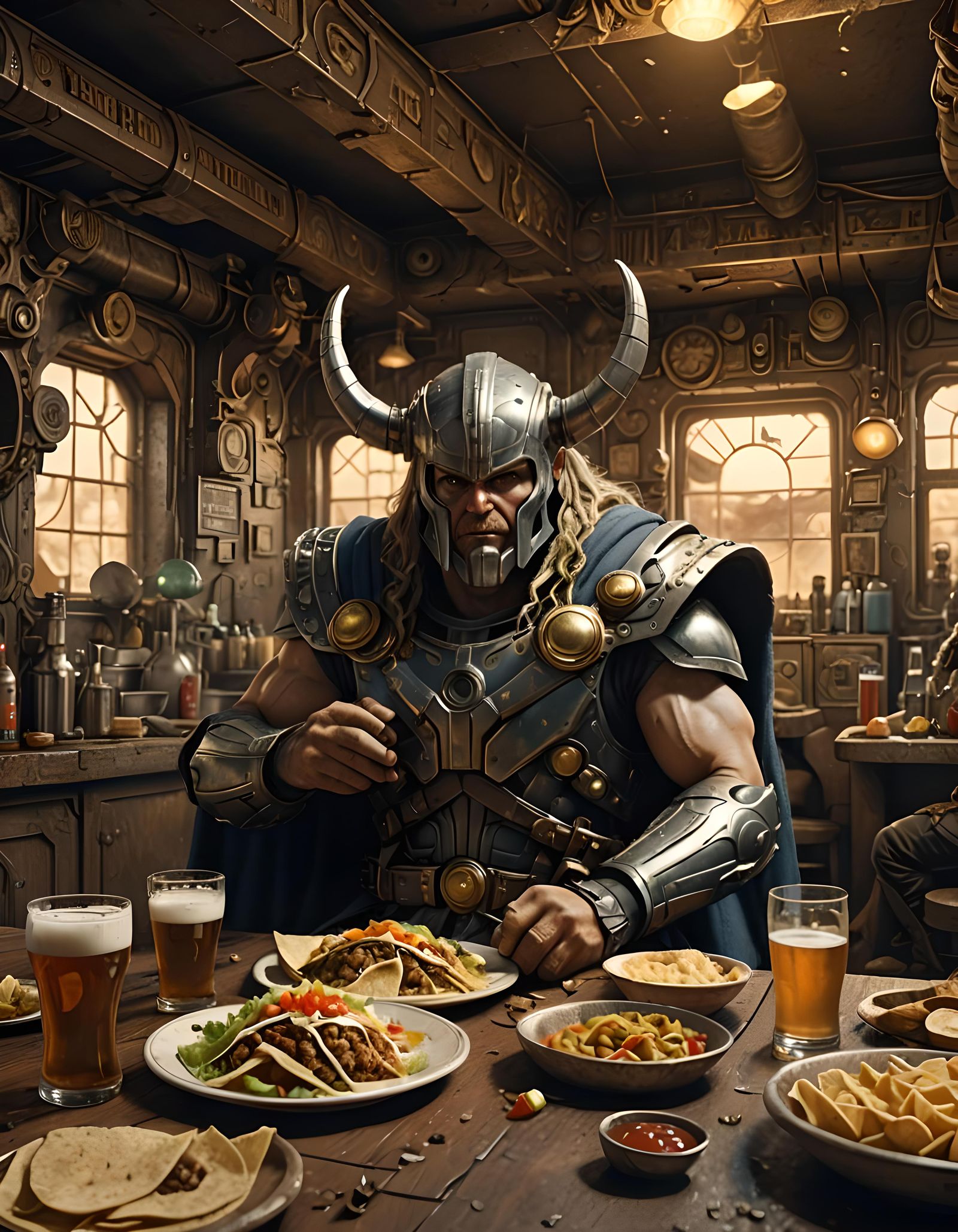 Steampunk Thor in Post-Apocalyptic Cantina