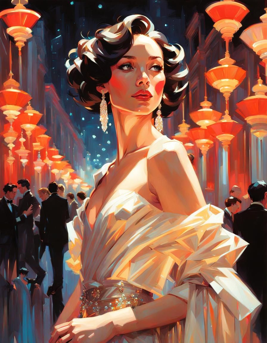 Fantasy Red Carpet Award Show in Digital Art Style