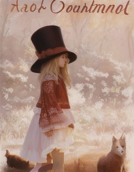 Serene Top Hat Girl in Warm Golden Light