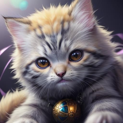 Adorable Kitten Spider in Anime-Inspired 3D Art