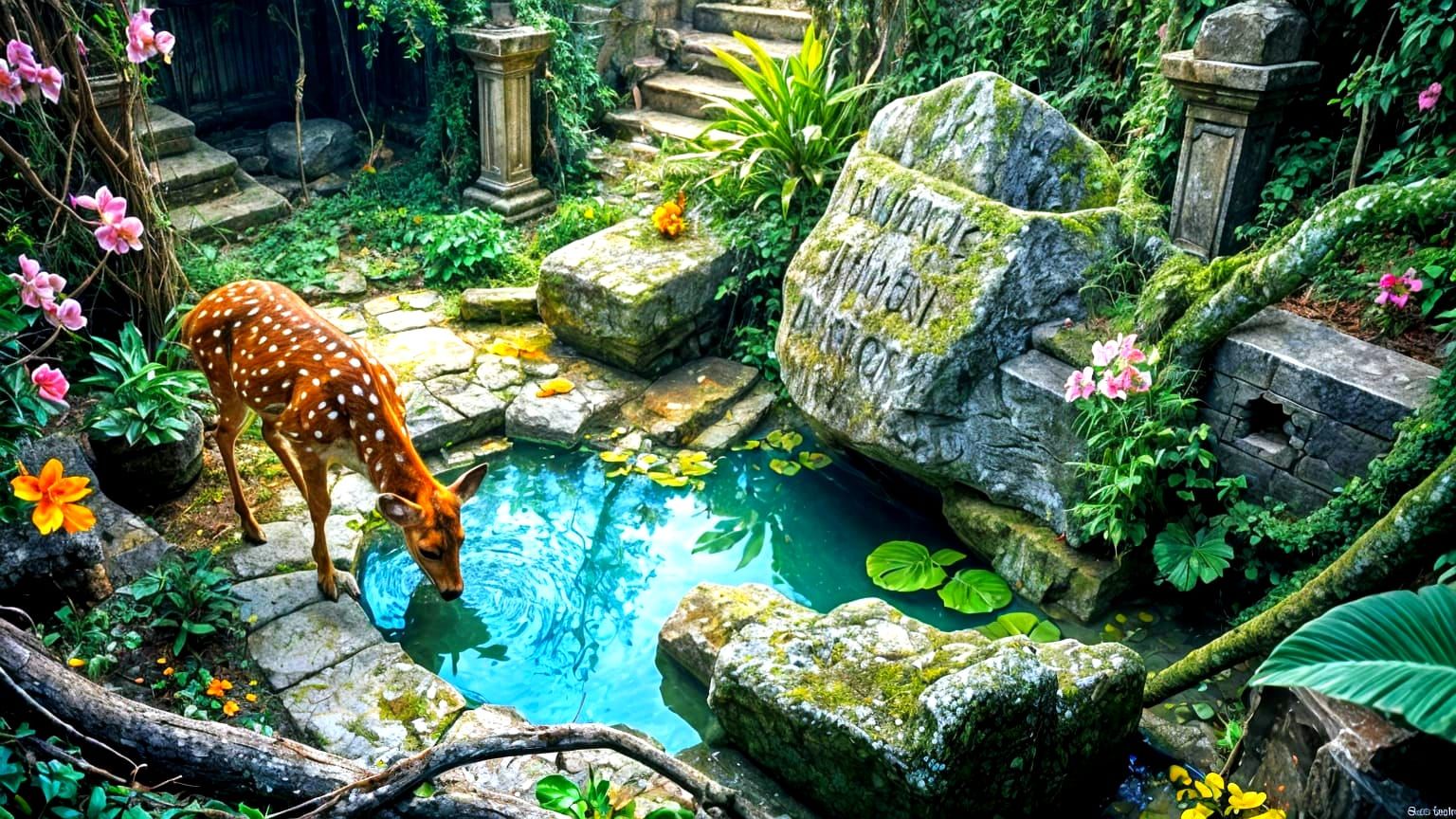 Jungle Ruins: Impressionistic View from Above