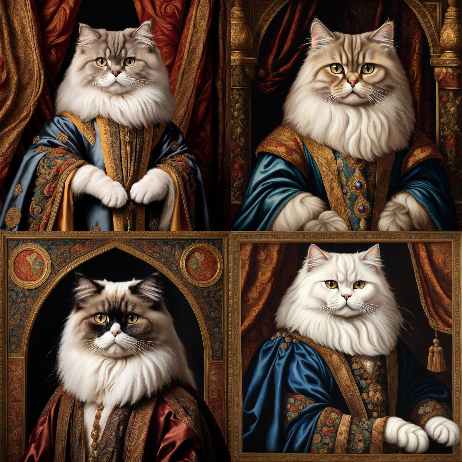 Renaissance Portrait of a Persian Cat