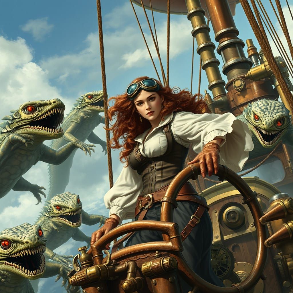 Air-pilot Fiona vs. Zombie Lizard-men of Alavazir