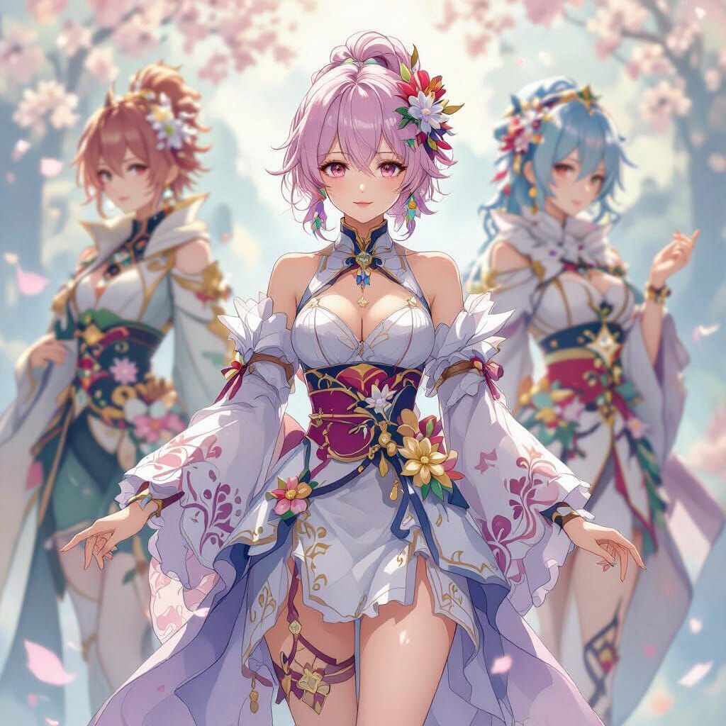 Genshin Impact Characters in Anime Style