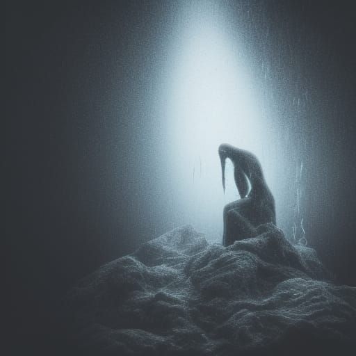 Eerie Pinnacle of Suffering: Realistic Dark Photography