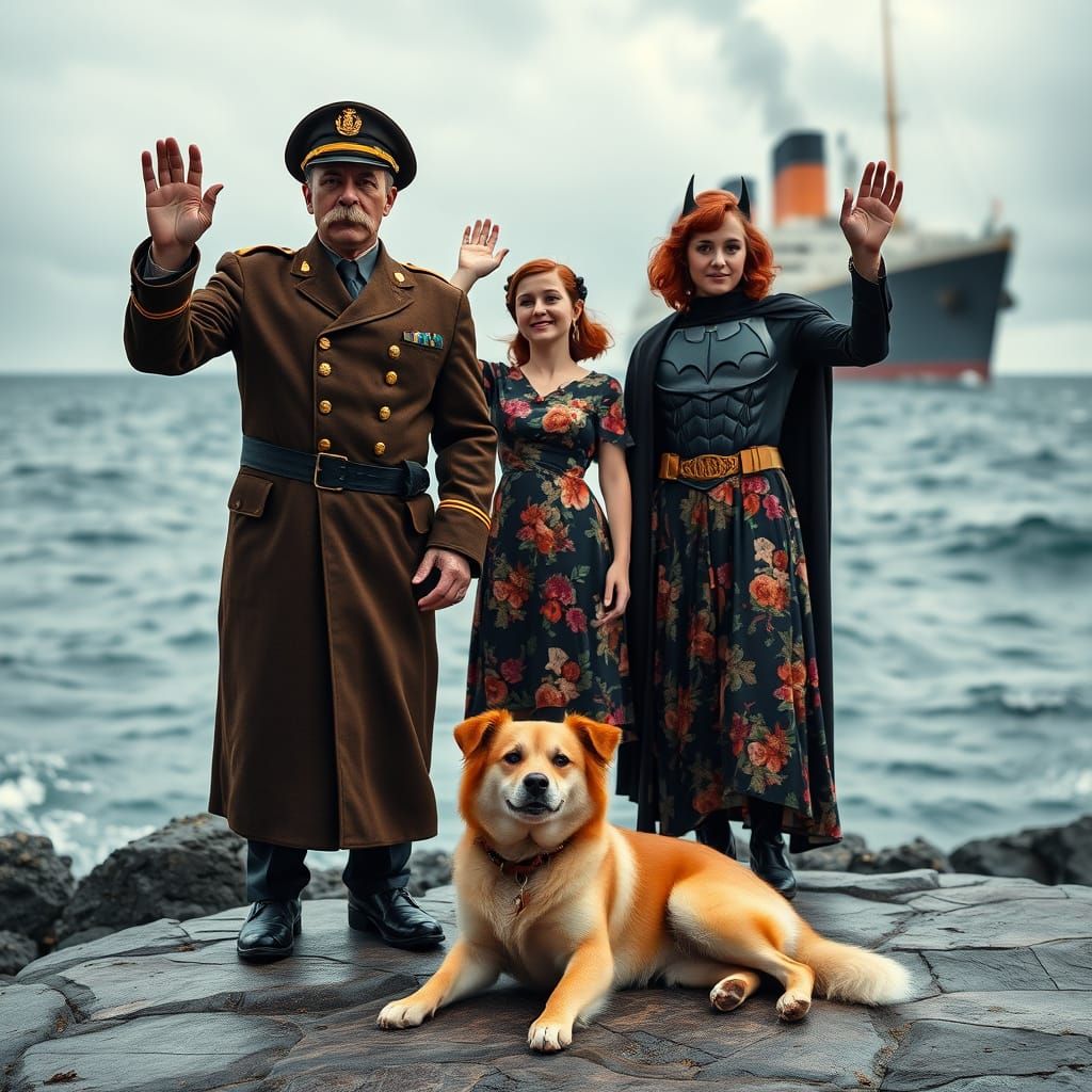 Men and Women in Traditional and Modern Attire Wave Goodbye ...