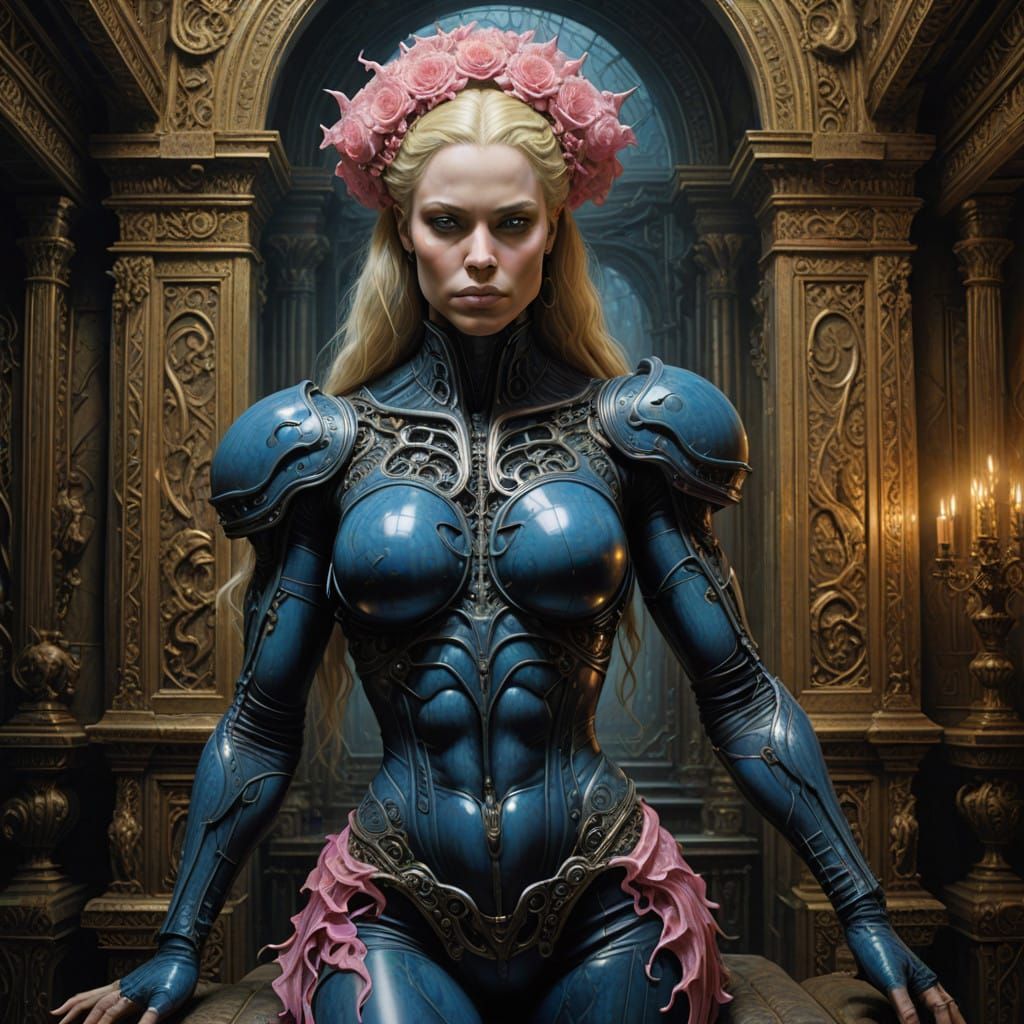 Chiseled Fantasy Beauty in Ornate Luxury