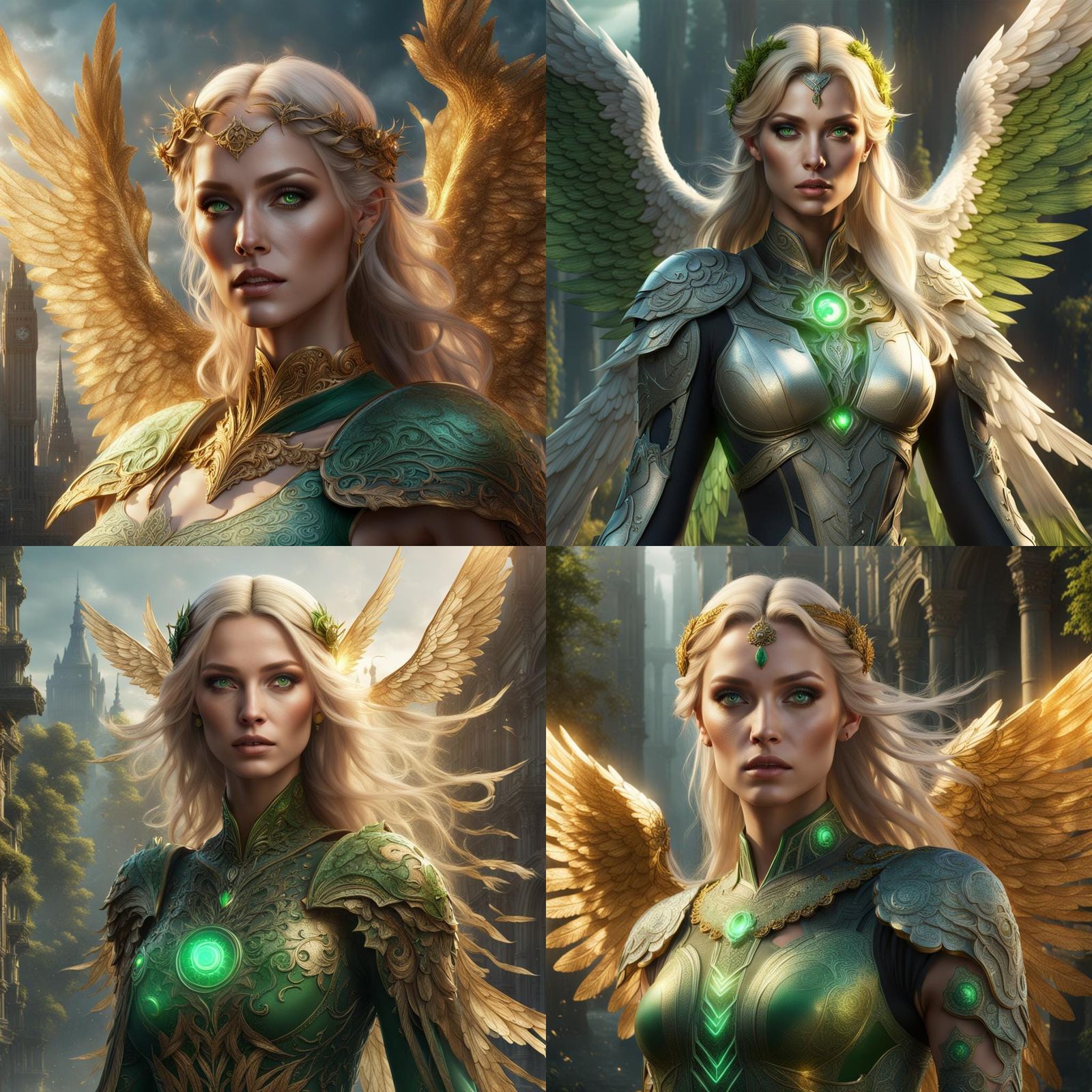 Inspiring Angelic Blonde Woman in Fantasy Art Style