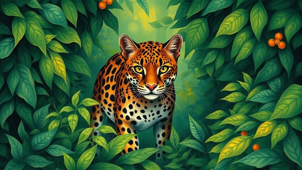 Ocelot in Tropical Forest Landscape
