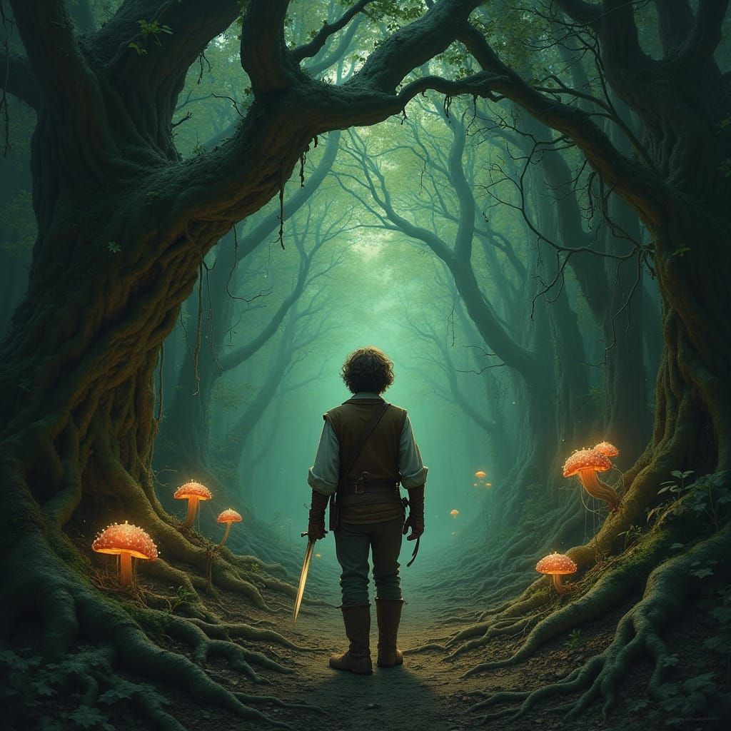 Bilbo Rescues Dwarves in Mirkwood, Olbinski Style