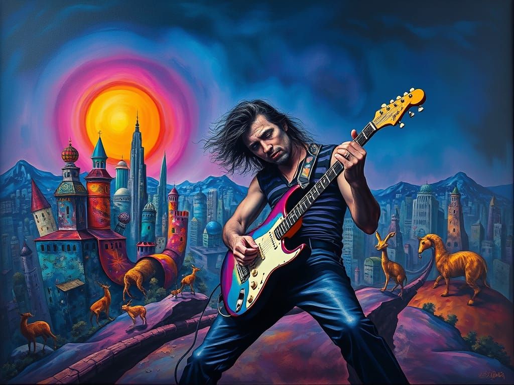 🥈playing rock music