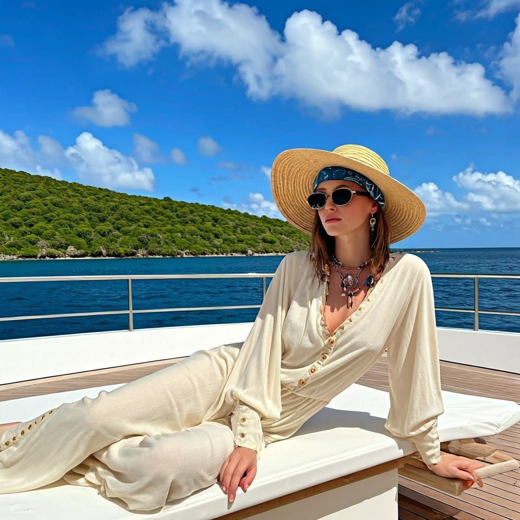 Elegant Bohemian Chic on a Luxury Yacht